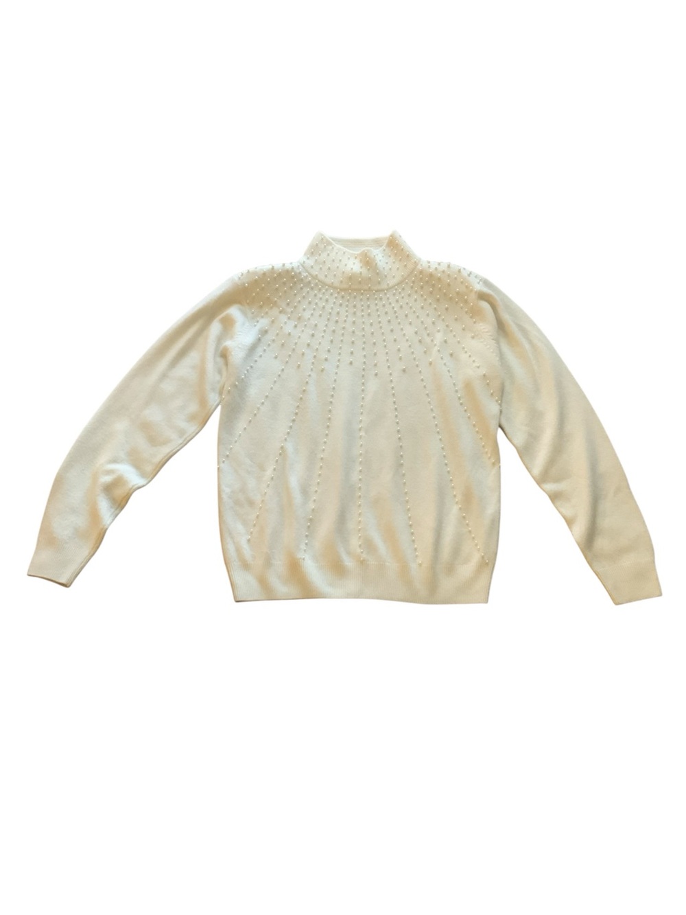 Dressbarn acrylic pearl embellished sweater with cream - Picture 3 of 7